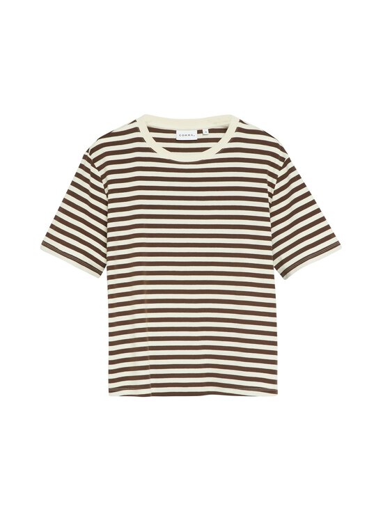 Comma - Striped t-paita - 89G0 BROWN STRIBE | Stockmann - photo 1