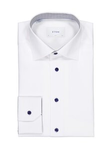 Eton - Slim Fit Geometric Effect Signature Twill -kauluspaita - 00 WHITE | Stockmann