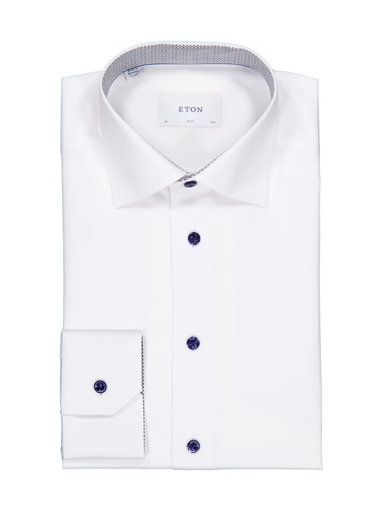 Eton - Slim Fit Geometric Effect Signature Twill -kauluspaita - 00 WHITE | Stockmann - photo 1