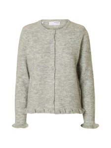 Selected - Kardigan Slflulu Frill - LIGHT GREY MELANGE | Stockmann