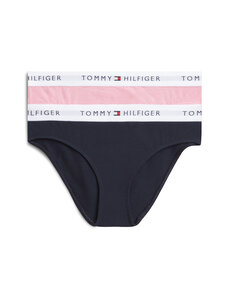 Tommy Hilfiger - Cotton Bikini -alushousut 2-pack - 0U7 NAVY BLUE / LITTLE ROSEY | Stockmann