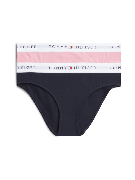 Tommy Hilfiger - Cotton Bikini -alushousut 2-pack - 0U7 NAVY BLUE / LITTLE ROSEY | Stockmann - photo 1