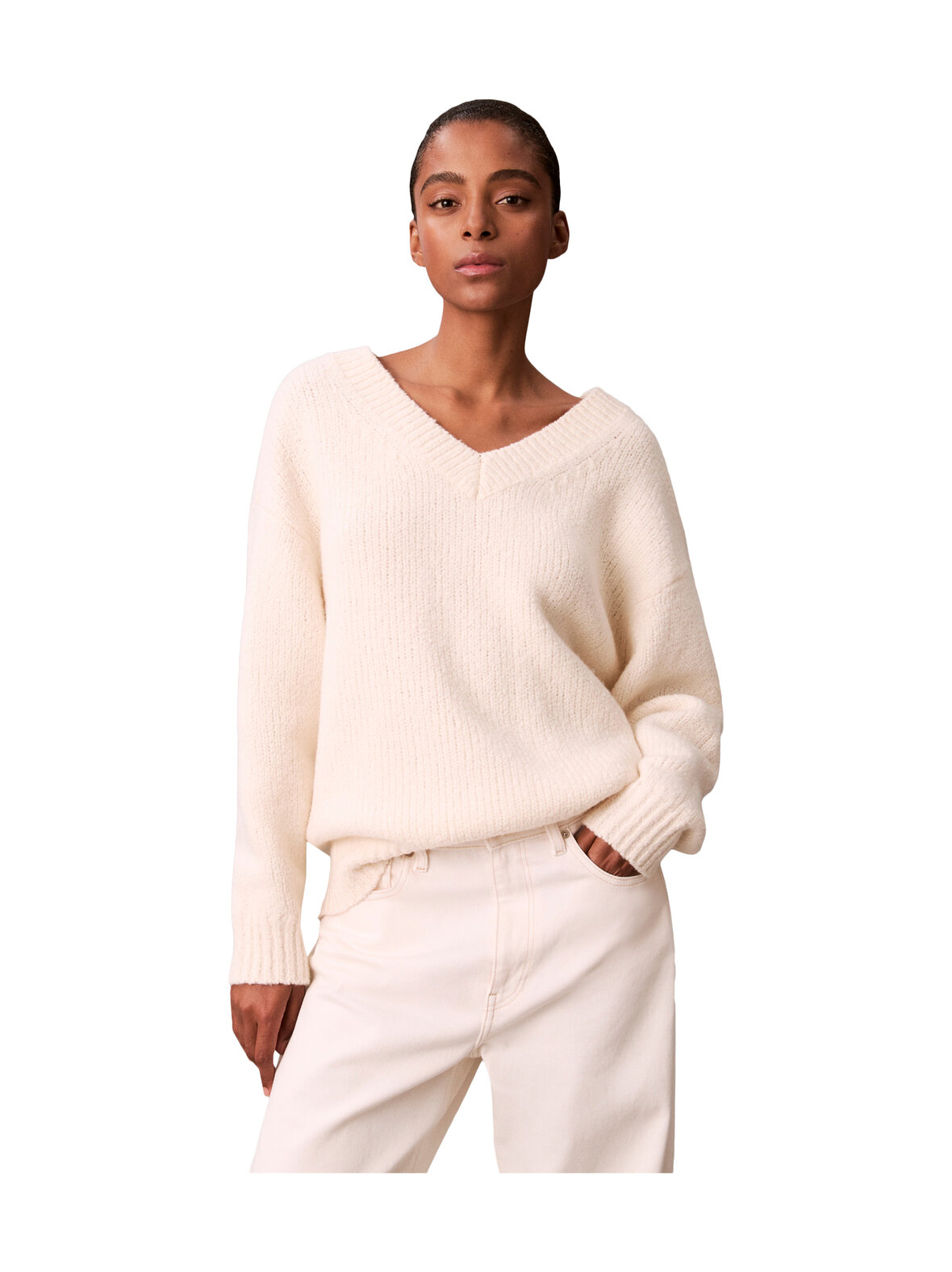 Boucle V-neck -neule