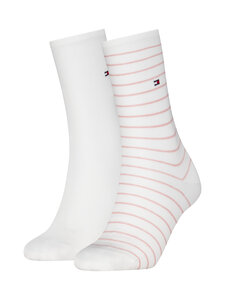 Tommy Hilfiger - Small Stripe -sukat 2-pack - 043 PINK/WHITE | Stockmann
