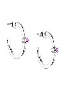Efva Attling - Kõrvarõngad Micro Blink Hoops - SILVER & PINK SAPPHIRE | Stockmann