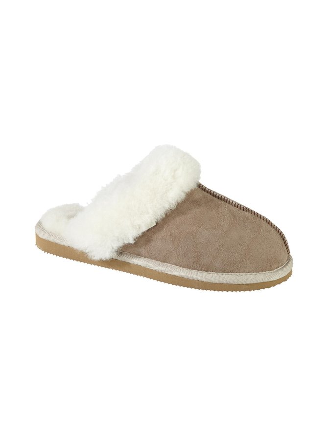 Leather slippers stone
