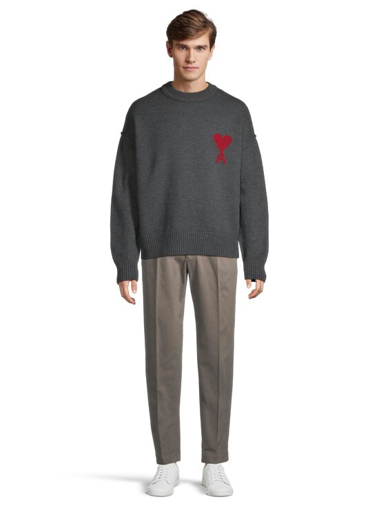 Ami - Contrasted Ami De Coeur -neulepaita - 084 : GRIS CHINE / ROUGE | Stockmann - photo 2