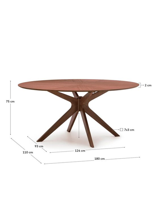 Kave Home - Naanim-ruokapöytä pähkinä 180 x 110 cm - BROWN | Stockmann - photo 9