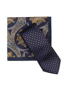 Amanda Christensen - Small print & paisley -silkkisolmio ja taskuliina - 414 NAVY | Stockmann