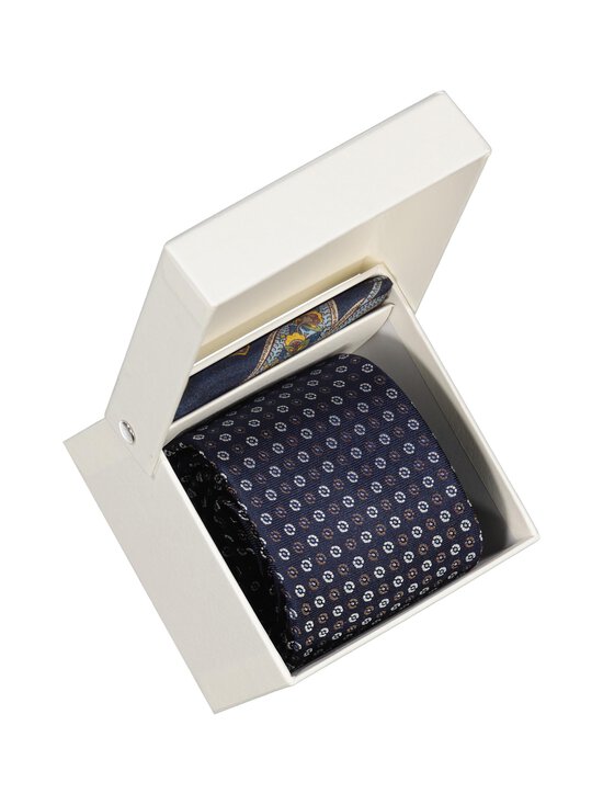 Amanda Christensen - Small print & paisley -silkkisolmio ja taskuliina - 414 NAVY | Stockmann - photo 4
