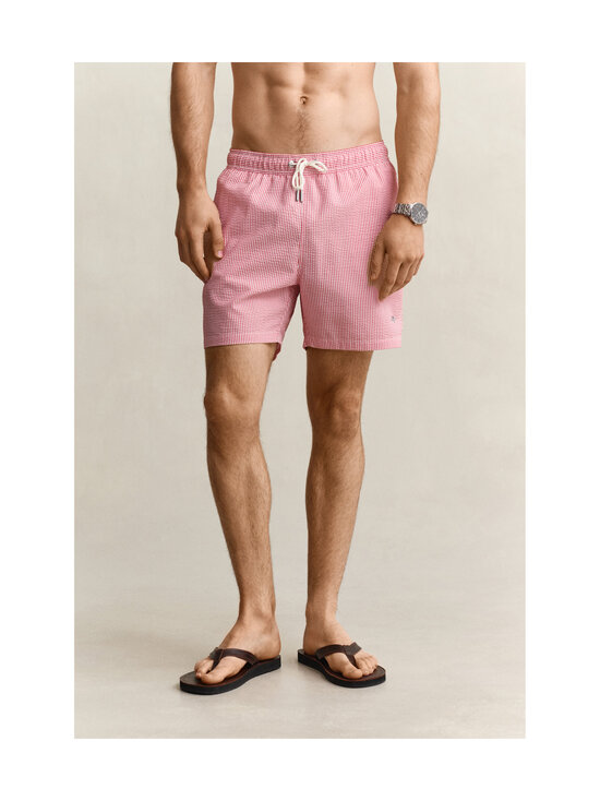 GANT - Striped Seersucker -uimashortsit - 641 ROSE RED | Stockmann - photo 2