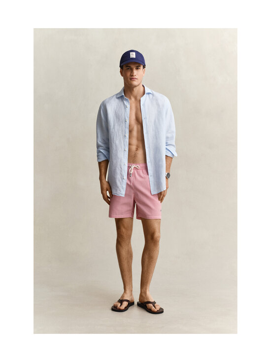 GANT - Striped Seersucker -uimashortsit - 641 ROSE RED | Stockmann - photo 4