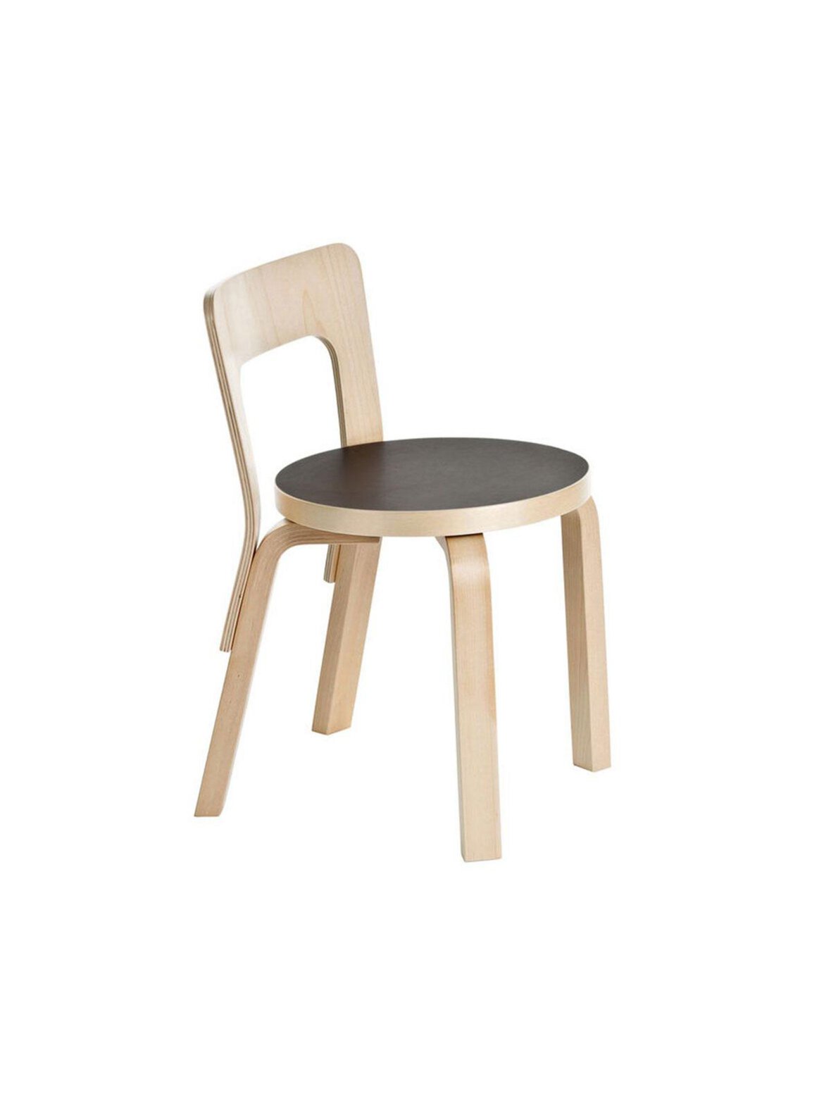 Lasten tuoli n65 koivu/musta linoleum