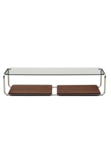 Kave Home - Tarsel-sohvapöytä pähkinä / ruostumaton teräs / lasi 140 x 60 cm - BROWN | Stockmann