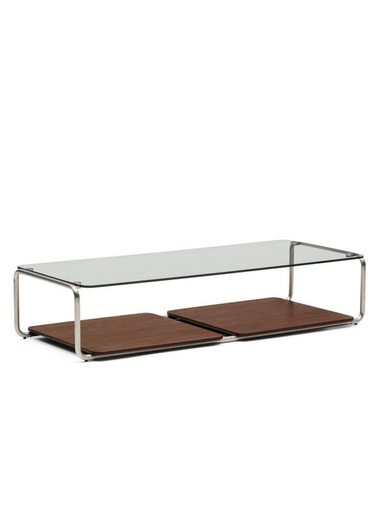 Kave Home - Tarsel-sohvapöytä pähkinä / ruostumaton teräs / lasi 140 x 60 cm - BROWN | Stockmann - photo 2