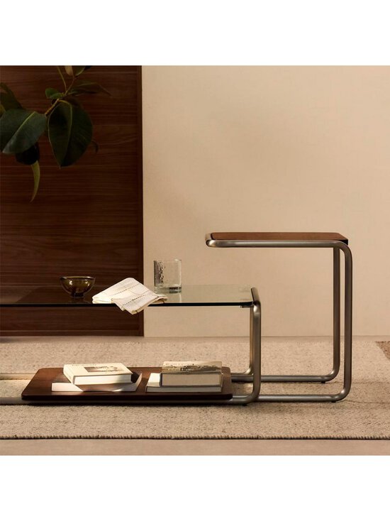 Kave Home - Tarsel-sohvapöytä pähkinä / ruostumaton teräs / lasi 140 x 60 cm - BROWN | Stockmann - photo 8