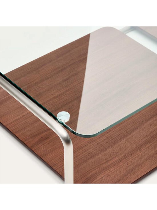 Kave Home - Tarsel-sohvapöytä pähkinä / ruostumaton teräs / lasi 140 x 60 cm - BROWN | Stockmann - photo 13