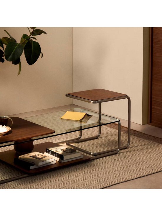 Kave Home - Tarsel-sohvapöytä pähkinä / ruostumaton teräs / lasi 140 x 60 cm - BROWN | Stockmann - photo 9