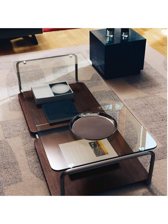 Kave Home - Tarsel-sohvapöytä pähkinä / ruostumaton teräs / lasi 140 x 60 cm - BROWN | Stockmann - photo 4