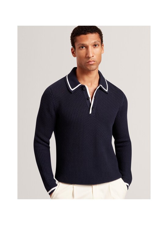 Ted Baker London - Brucei Waffle Stitch -pitkähihainen pikeeneule - NAVY - photo 3 Ted Baker London - Brucei Waffle Stitch -pitkähihainen pikeeneule - NAVY | Stockmann - photo 3