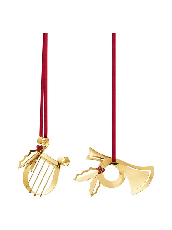 Georg Jensen - Horn & Harp Set - 18K kullatut joulukoristeet 2 kpl - GOLD | Stockmann - photo 1