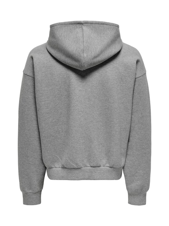 Only & Sons - OnsGoyle Boxy Scuba Zip džemperis ar kapuci - MEDIUM GREY MELANGE - photo 2 Only & Sons - OnsGoyle Boxy Scuba Zip džemperis ar kapuci - MEDIUM GREY MELANGE | Stockmann - photo 2