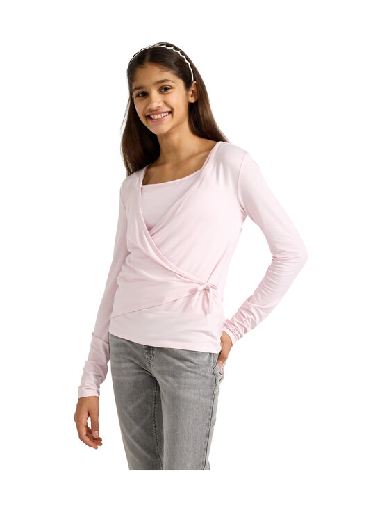 Lindex - Fake Wrap -trikoopaita - 6666 LIGHT PINK | Stockmann - photo 3