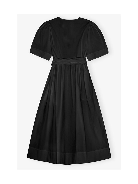 Ganni - Stretch Cotton Tie Strap -midimekko - 099 BLACK | Stockmann - photo 2