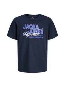 JACK & JONES junior - JjElogo O-neck t-paita - NAVY BLAZER PRINT:DAZZLING BLUE | Stockmann
