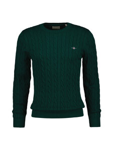 GANT - Cotton Cable C-neck -neule - 321 DARK EMERALD | Stockmann