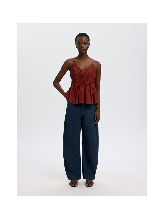 Selected - SlfLoose Hanny Mid Waist -tynnyrilahkeiset farkut - DARK BLUE DENIM | Stockmann - photo 4