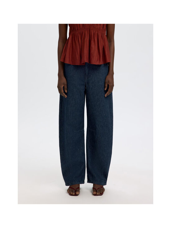 Selected - SlfLoose Hanny Mid Waist -tynnyrilahkeiset farkut - DARK BLUE DENIM | Stockmann - photo 5
