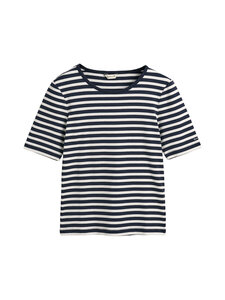 GANT - Slim Striped Ribbed T-krekls - 433 EVENING BLUE | Stockmann