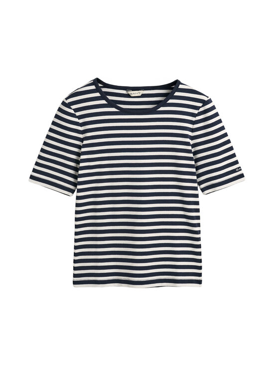 GANT - Slim Striped Ribbed T-krekls - 433 EVENING BLUE | Stockmann - photo 1