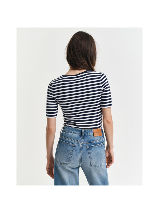 GANT - Slim Striped Ribbed T-krekls - 433 EVENING BLUE | Stockmann - photo 3