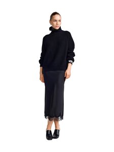 rich & royal - Satin Midi -hame - BLACK | Stockmann