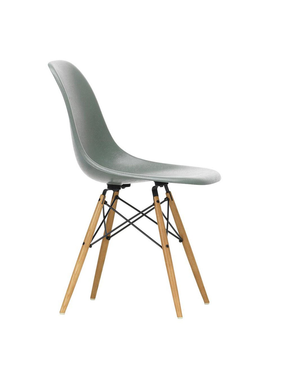 Eames dsw fiberglass -tuoli sea foam green/hunajasaarni