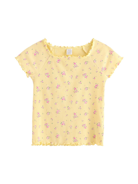 Lindex - Ribbed t-paita - 4971 YELLOW | Stockmann - photo 1