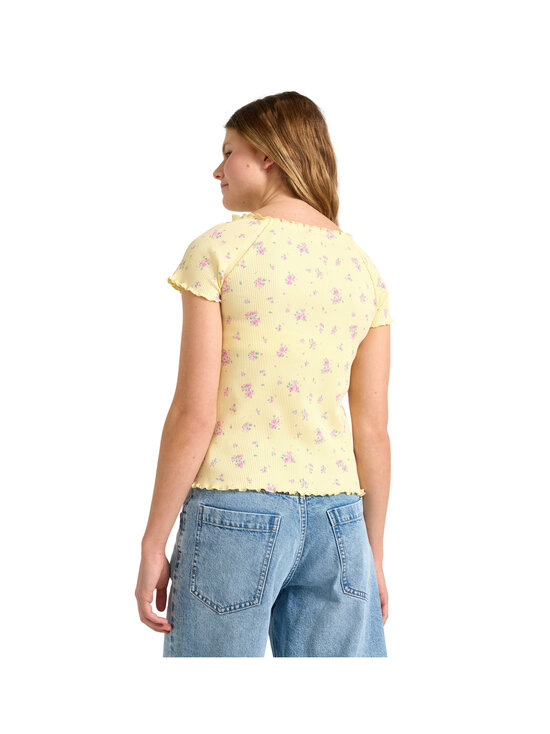 Lindex - Ribbed t-paita - 4971 YELLOW | Stockmann - photo 4