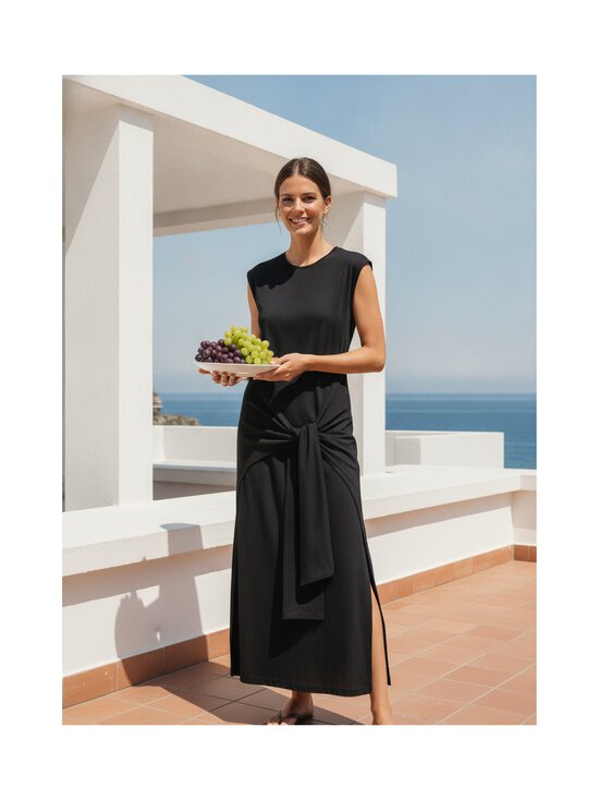 TOTEME - Tie-waist jersey -mekko - 001 BLACK | Stockmann - photo 2