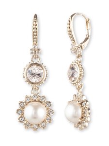 Marchesa - Pearl Double Drop -korvakorut - GOLD | Stockmann