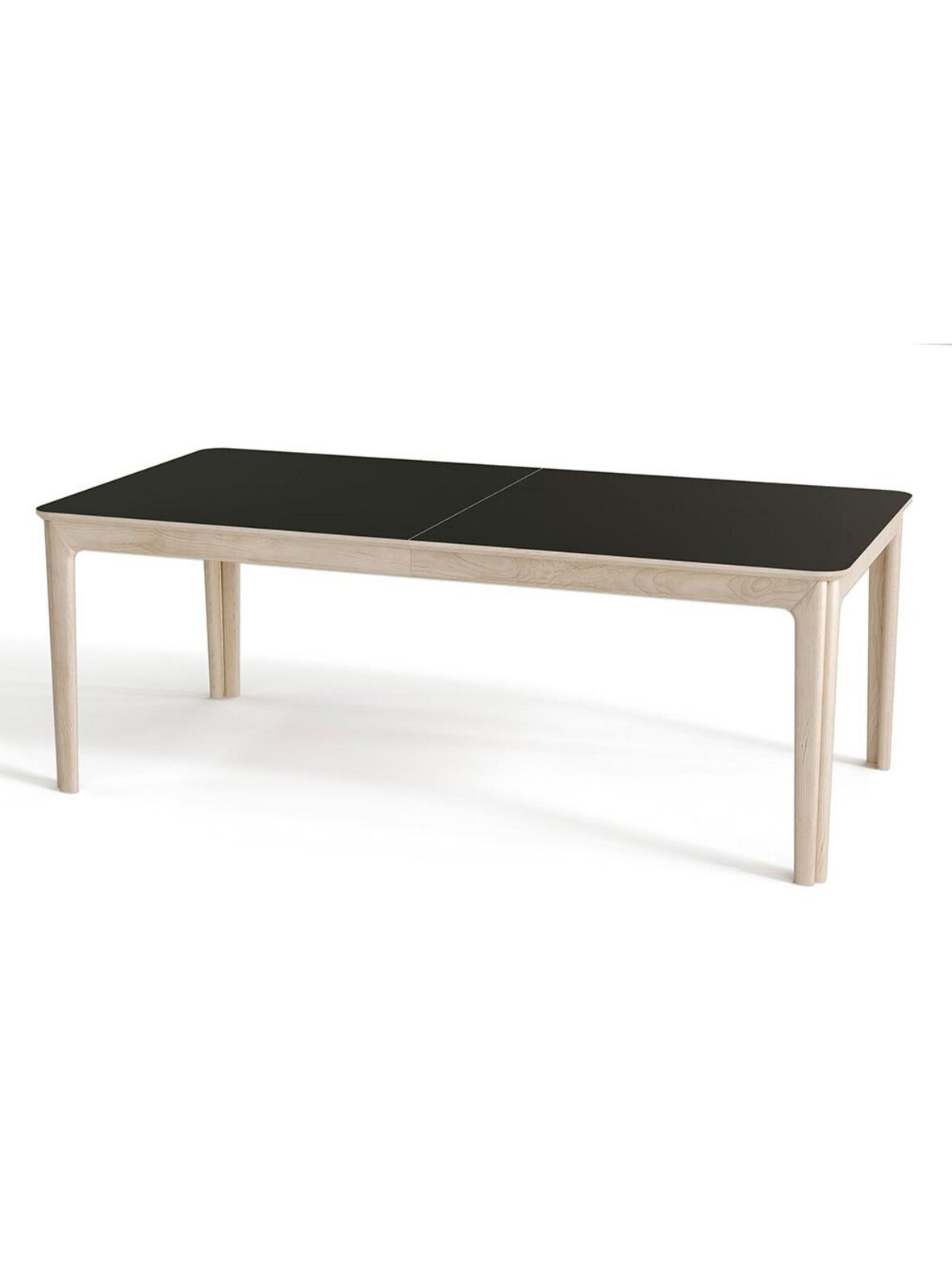 #27- jatkettava ruokapöytä musta/valkoöljytty tammi 101 x 205/358 cm