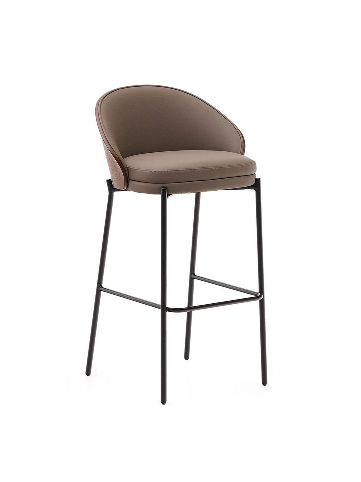 Eamy-baarituoli ruskea keinonahka / pähkinä k 75 cm