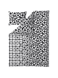 Finlayson - Kukkariemu-pussilakanasetti 150 x 210 + 50 x 60 cm - BLACK/WHITE Finlayson - Kukkariemu-pussilakanasetti 150 x 210 + 50 x 60 cm - BLACK/WHITE | Stockmann