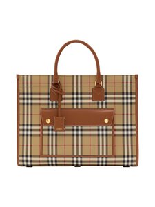 Burberry - Freya Tote Medium -laukku - A9534 VNTG CHK/BRIAR BROWN | Stockmann