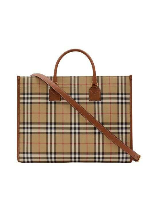 Burberry - Freya Tote Medium -laukku - A9534 VNTG CHK/BRIAR BROWN | Stockmann - photo 2