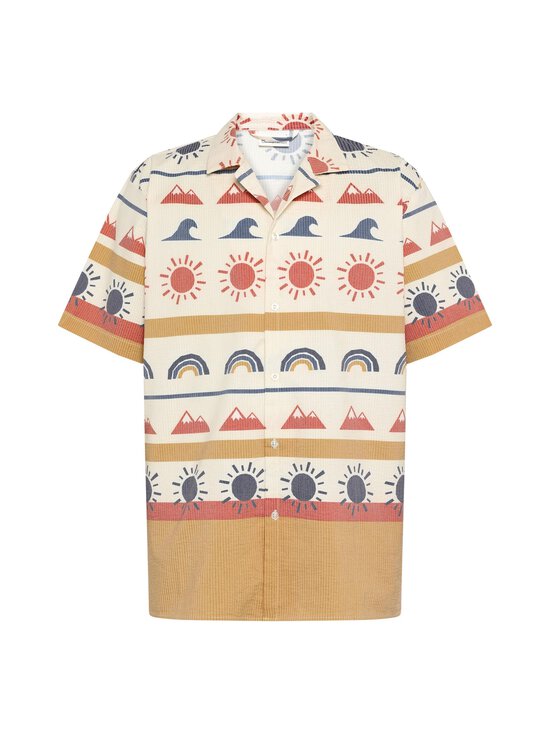 Knowledge Cotton Apparel - Box Fit Seersucker -kauluspaita - 9932 MULTI COLOR AOP | Stockmann - photo 1