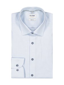 Olymp - Body Fit Contrast krekls ar apkakli un pagarinātām piedurknēm - 11 BLEU | Stockmann