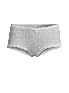 SKIMS - Lightweight Cotton Pointelle -pitsikoristeiset shortsialushousut - LIGHT HEATHER GREY PIN DOT | Stockmann