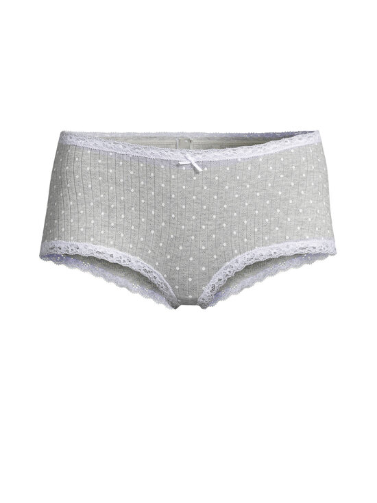 SKIMS - Lightweight Cotton Pointelle -pitsikoristeiset shortsialushousut - LIGHT HEATHER GREY PIN DOT | Stockmann - photo 1